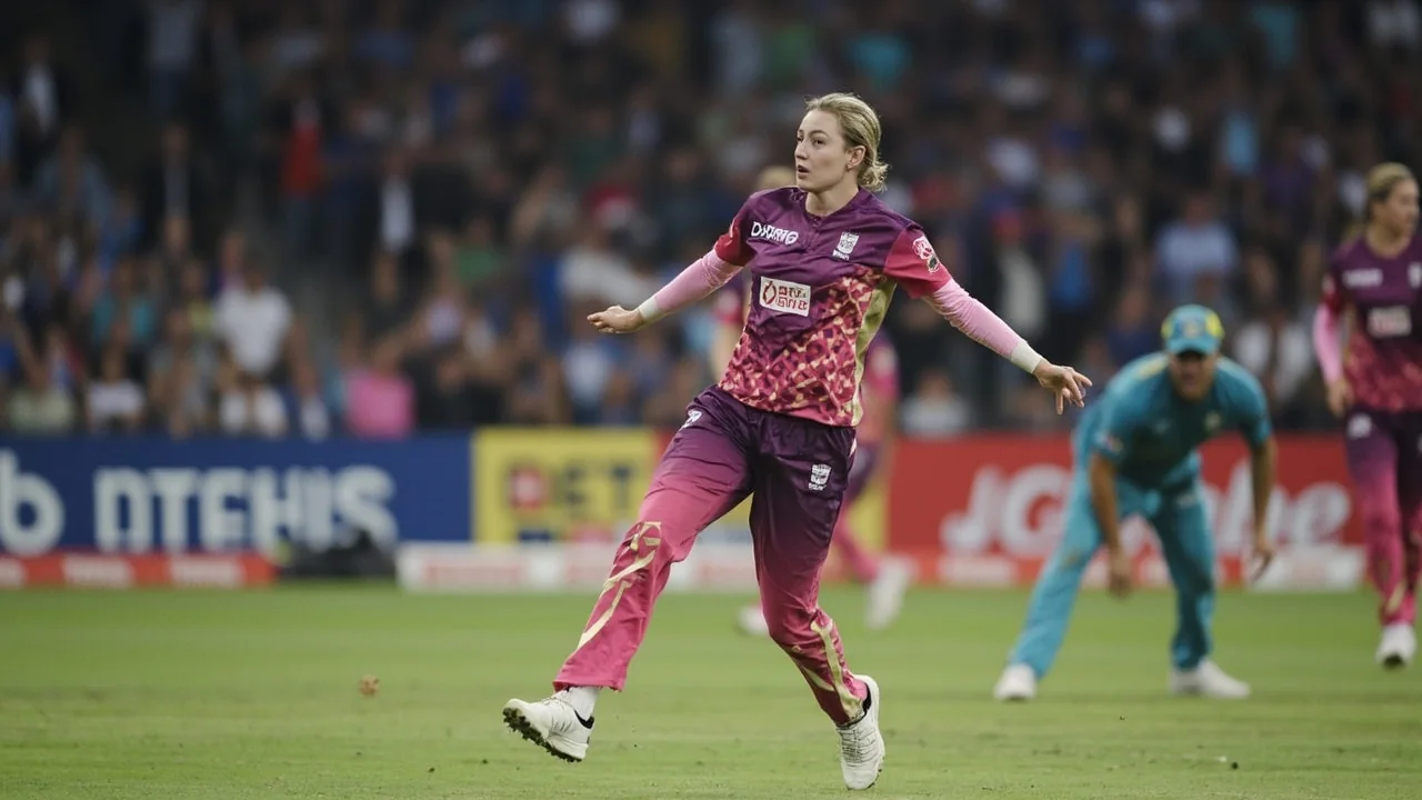 Medium tactical scene of a women's Hundred fielding setup with spinners operating in the middle overs